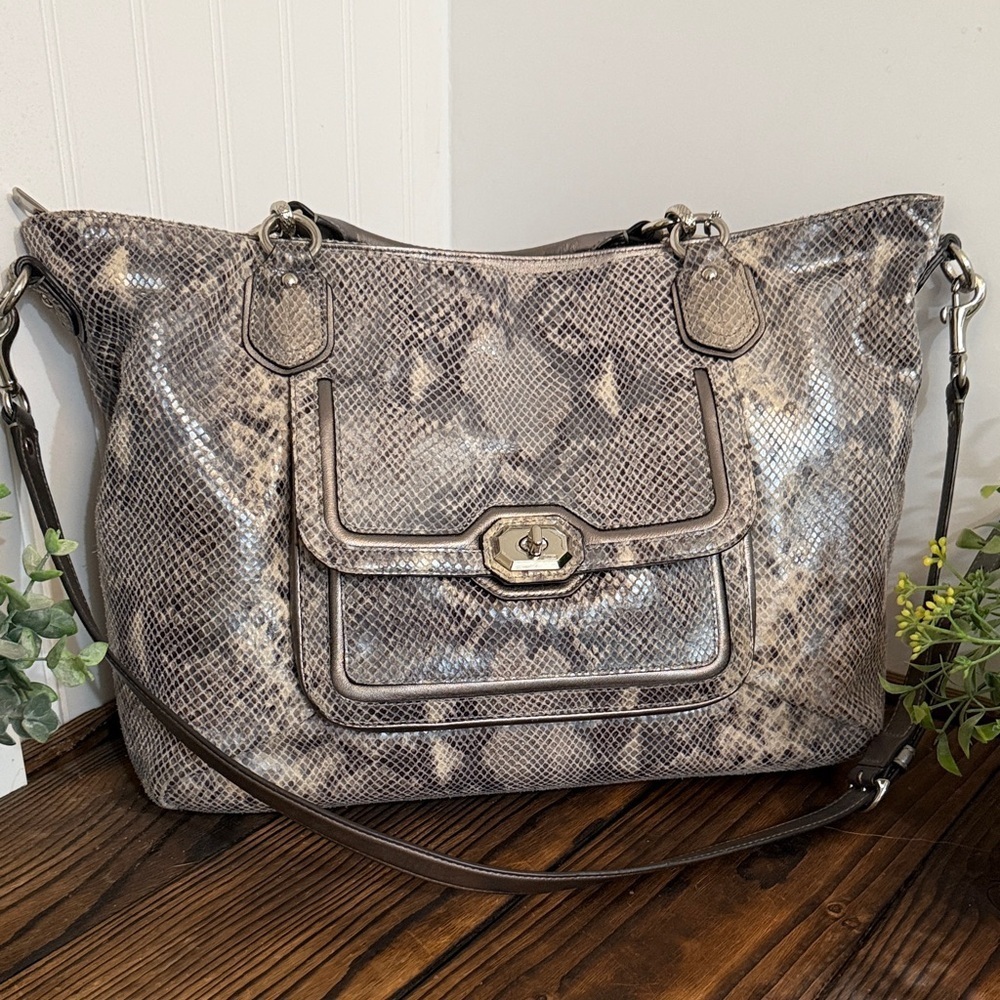 Coach Campbell Exotic Leather Large Satche